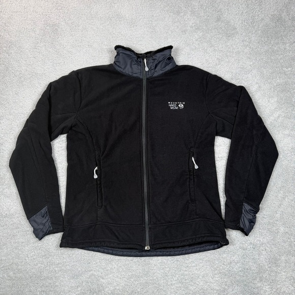 Mountain Hardwear Jackets & Blazers - Mountain Hardwear Womens Black Full Zip Fleece Jacket Outdoor L Mock Neck Hiking